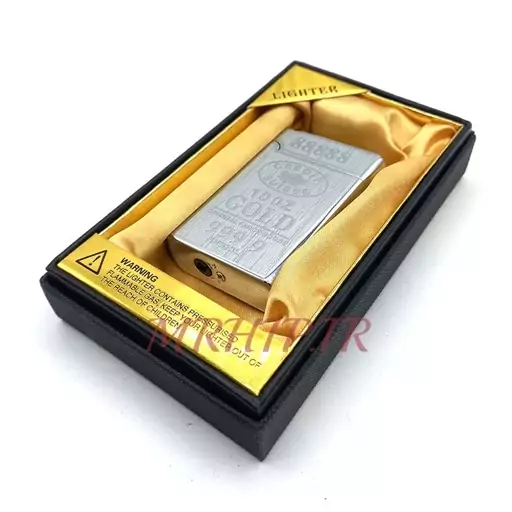 فندک گازی اتمی طرح gold100z نقره  ای کدa120237