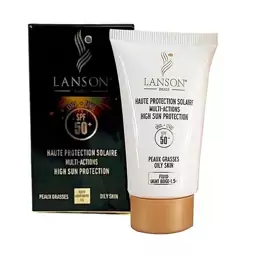 کرم ضد آفتاب کرم پودری لانسون LANSON رنگی شماره 1.5 پوست چرب اورجینال