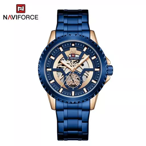 ساعت مچی مردانه بند فلزی NAVIFORCE 9186 RG-BE نیوی فورس اصلی گارانتی دار