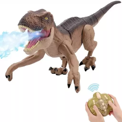 ربات اسباب بازی دایناسور کنترلی تیرکس Dinosaure T-REX دو رنگ سبز و قهوه ای