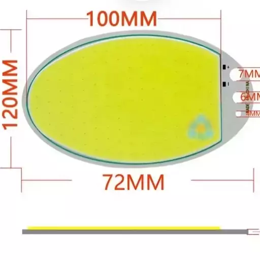 ال ای دی COB پروژکتوری 60 وات 12 ولت مهتابی بیضی بدون نیاز به هیت سینک