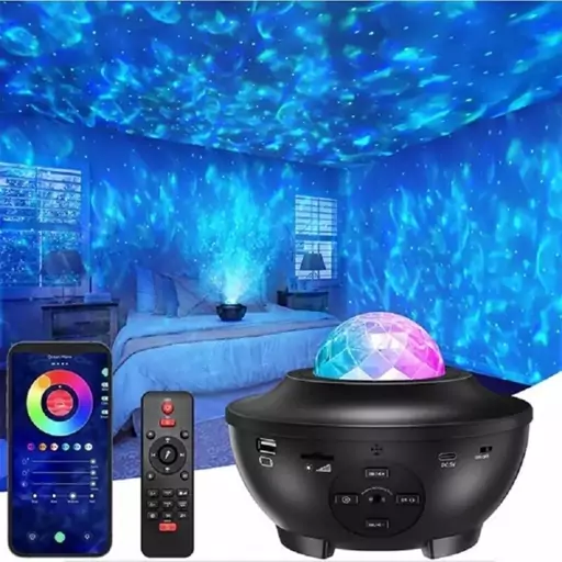 چراغ خواب کهکشان اسپیکر دار starry projector light کهکشانی