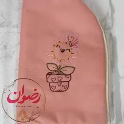 کیف لقمه پارچه ای گلدوزی شده رنگ صورتی قابل سفارش به صورت عمده 