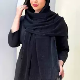 شال برشکا منگوله چوبی حاشیه دانتل پاییزه