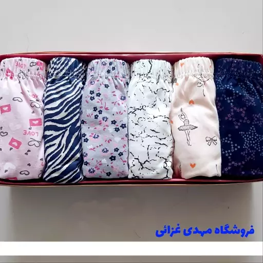 شورت زنانه نخ پنبه جعبه ای تیلی (پک 6 عددی)