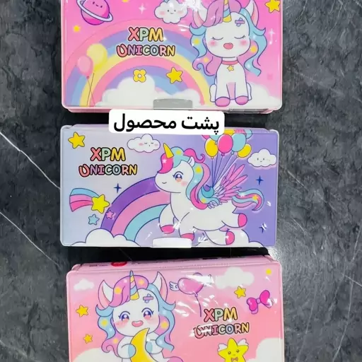 جامدادی مدل یونیکورن unicorn به همراه اسکویشی چرخشی سایز بزرگ