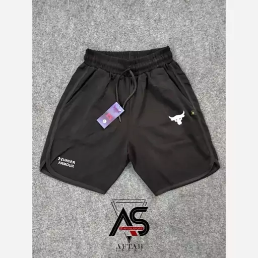 شلوارک ورزشی UNDER ARMOUR مدل بالا زانو رنگ مشکی در4 سایز