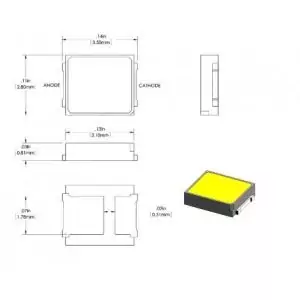 چیپ LED SMD 2835 قلع دار بسته 50 عددی