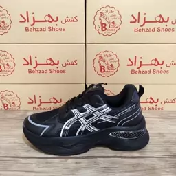 کتونی آسیکس asics دخترانه زنانه سایز 37 تا 40 رنگ مشکی زیره پیو کفی طبی لژ پنج سانتی رویه راشل وچرم مصنوعی سبک و راحت