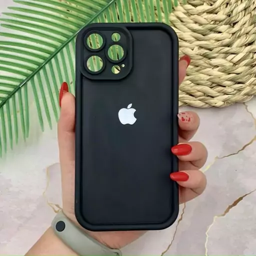 قاب گوشی iPhone 13 Pro Max آیفون سیلیکونی اورجینال Solid Case لوگو برجسته ضد ضربه محافظ لنز دار مشکی کد 73901