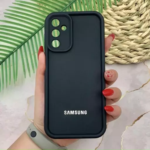 قاب گوشی Galaxy A14 4G / Galaxy A14 5G سامسونگ سیلیکونی اورجینال Solid Case لوگو برجسته ضد ضربه محافظ لنز دار مشکی کد 28