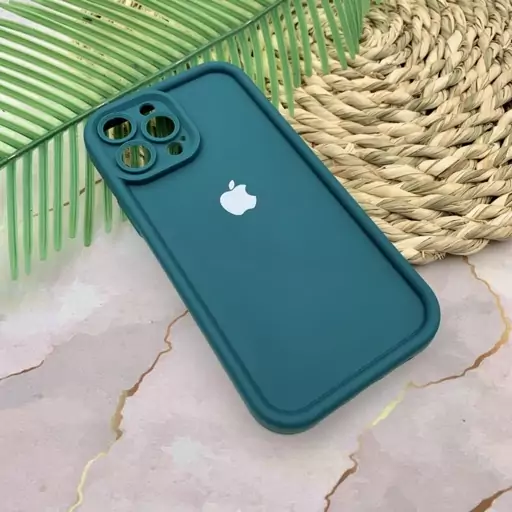 قاب گوشی iPhone 13 Pro Max آیفون سیلیکونی اورجینال Solid Case لوگو برجسته ضد ضربه محافظ لنز دار سبز کد 61401