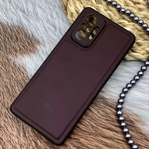 قاب گوشی Redmi Note 10 Pro 4G / Redmi Note 10 Pro Max شیائومی Leather Case کلاسیک اورجینال چرمی محافظ لنز دار شرابی کد 2