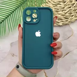 قاب گوشی iPhone 13 Pro Max آیفون سیلیکونی اورجینال Solid Case لوگو برجسته ضد ضربه محافظ لنز دار سبز کد 61401