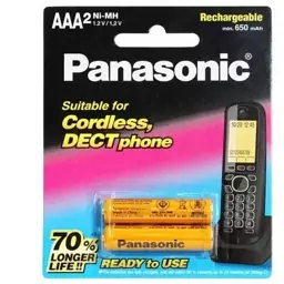 باتری نیم قلمی قابل شارژ PANASONIC پاناسونیک 650 بسته 2 عددی