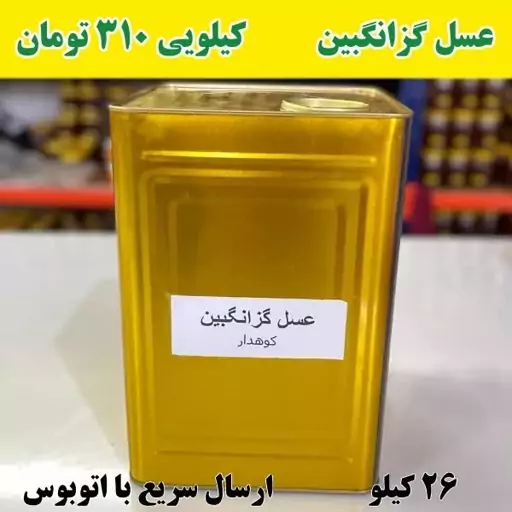 خرید عسل طبیعی گزانگبین عمده( 26 کیلو خالص ) ارسال با اتوبوس 