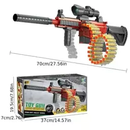 تفنگ اسنایپر دوربین دار شارژی رگباری تبر ابری با خشاب قطاری M416 Automatic Toy Electric Soft Bullet Gun 805