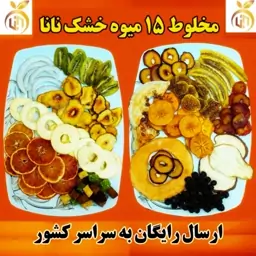 میوه خشک مخلوط 400 گرمی 15 میوه نانا ارسال رایگان