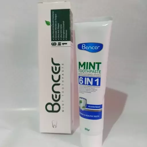  خمیر دندان خنک کننده و طراوت بخش بنسر نعنایی BENCER 6 IN 1 MINT TOOTHPASTE