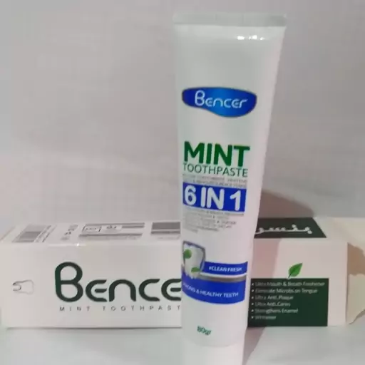  خمیر دندان خنک کننده و طراوت بخش بنسر نعنایی BENCER 6 IN 1 MINT TOOTHPASTE