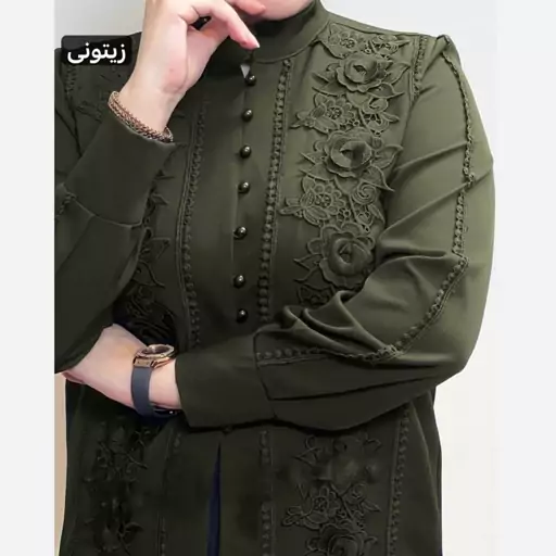 شومیز زنانه مجلسی مزونی گیپور گل برجسته ترک وارداتی