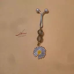 گیره روسری مجلسی بابونه طوسی و مهره گلابتون