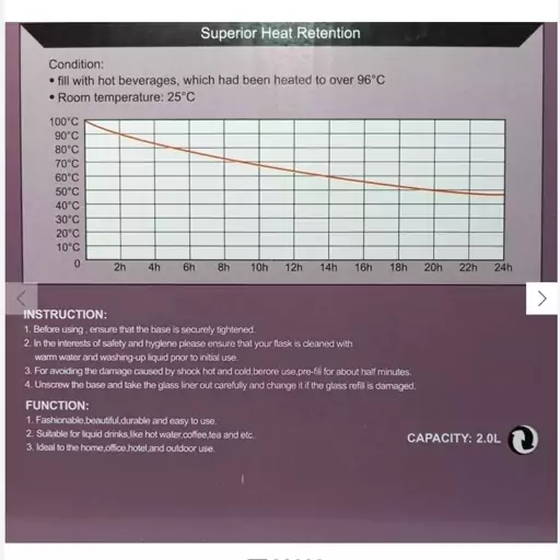 فلاسک دو لیتری Maximan وارداتی (اصلی) ، فلاکس رومانتیک هوم شیشه صورتی ، فلاسک 2 لیتری ، فلاسک چای ، پس کرایه