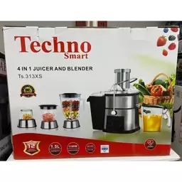 آبمیوه گیری چهارکاره تکنو اسمارت Techno صفحه لمسی پایه بدنه استیل توان 1100 وات ارسال رایگان