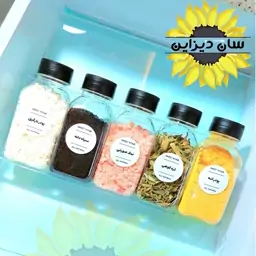 پک جا ادویه ای کشویی مدل ضد ضربه (قوطی پلاستیکی 200 گرمی + استند کشو)