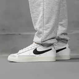 کتونی نایک بلیزر بدون ساق nike blazer low مردانه رنگ سفید طوسی 41 تا 44 (کفش نایک ، کتونی جردن، کتونی اسپرت، کفش مردانه)