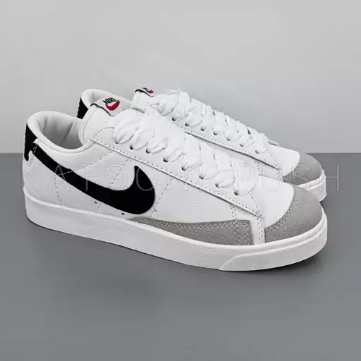 کتونی نایک بلیزر بدون ساق nike blazer low مردانه رنگ سفید طوسی 41 تا 44 (کفش نایک ، کتونی جردن، کتونی اسپرت، کفش مردانه)