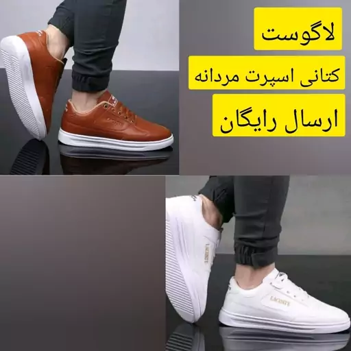 کتانی مردانه ونس اسپرت لاگوست سفید وعسلی(به قیمت تولید)ارسال رایگان