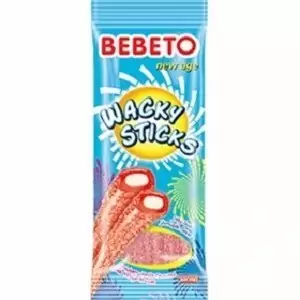 پاستیل رشته ای ببتو WACKY STICKS (توت فرنگی وانیل ) 75 گرم 