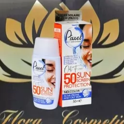 کرم ضد آفتاب بی رنگ پیکسل spf 50 مناسب پوست چرب و مختلط و جوش دار ( 50 ML ) 