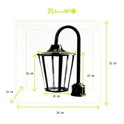 چراغ حیاطی،پارکی، محوطه،باغی، ایستاده تک شاخه مدل P-1SH