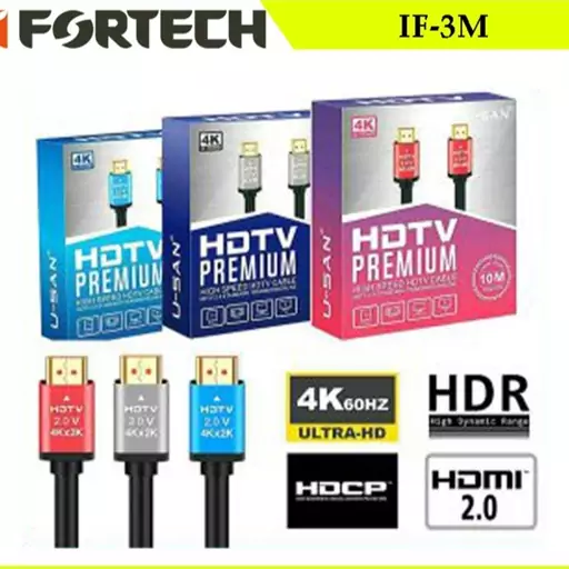 کابل HDMI برند ایفورتک مدل 4K به طول 3 متر