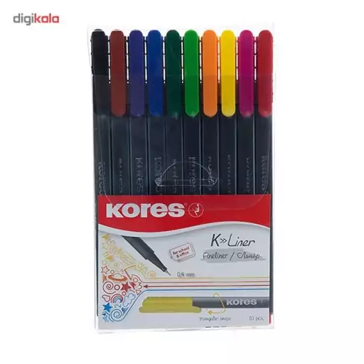 روان نویس 10 رنگ کورس مدل K Liner Fineliner