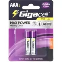 باتری دوتایی نیم قلمی Gigacell Max Power Heavy Duty R03 1.5V AAA