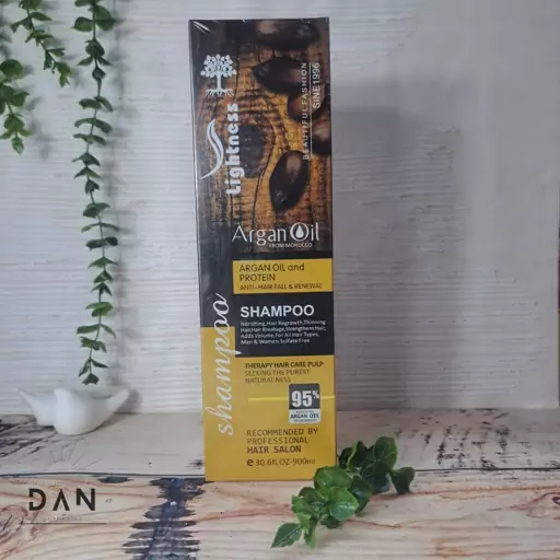 شامپو ضد ریزش و تقویت کننده لایتنس lightness مدل فاقد سولفات دارای روغن آرگان و پروتئین Argan oil and protein 