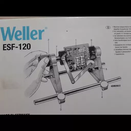 گیره مونتاژ برد الکترونیکی رومیزی آلمانی مارک ولر Weller مدل ESF-120