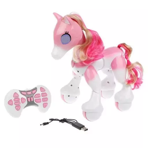 ربات اسباب بازی کنترلی شارژی مدل پونی یونیکورن صورتی Remote Control Unicorn