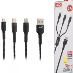 کابل تبدیل USB به لایتنینگ / USB-C / MicroUSB آکو مدل AC-17 