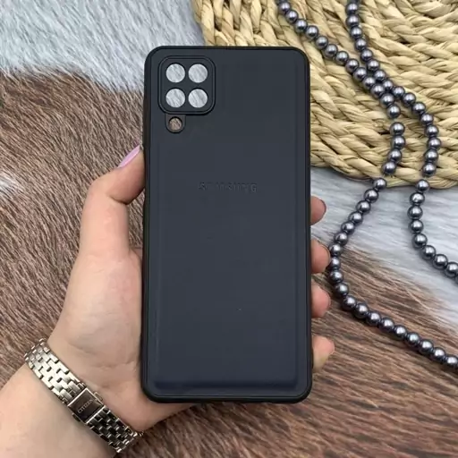 قاب گوشی Galaxy A12 / Galaxy M12 سامسونگ Leather Case کلاسیک اورجینال چرمی محافظ لنز دار سرمه ای کد 25595