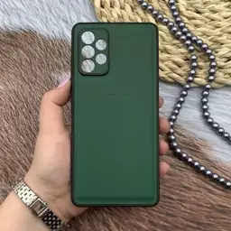 قاب گوشی Galaxy A72 سامسونگ Leather Case کلاسیک اورجینال چرمی محافظ لنز دار سبز کد 62719