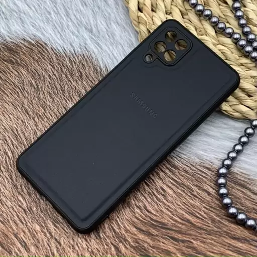 قاب گوشی Galaxy A12 / Galaxy M12 سامسونگ Leather Case کلاسیک اورجینال چرمی محافظ لنز دار سرمه ای کد 25595