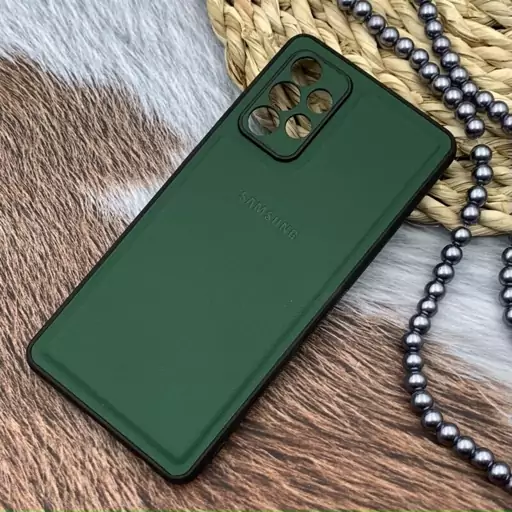 قاب گوشی Galaxy A72 سامسونگ Leather Case کلاسیک اورجینال چرمی محافظ لنز دار سبز کد 62719