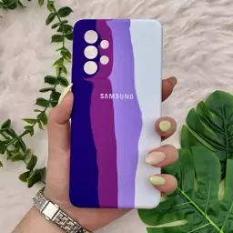 قاب گوشی Galaxy A53 5G سامسونگ سیلیکونی پاک کنی اورجینال آبرنگی رنگین کمانی داخل مخمل محافظ لنز دار کد 73399