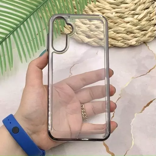 قاب گوشی Galaxy A14 4G / Galaxy A14 5G سامسونگ FASHION CASE اورجینال شفاف طلقی شیشه ای کرومی کد 75556