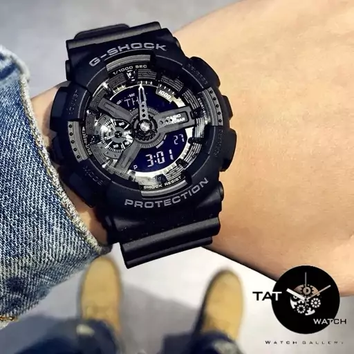 ساعت مچی جیشاک Ga110 تمام مشکی موتور ژاپن مونتاژ تایلند کیفیت مستر یک سال گارانتی G-Shock