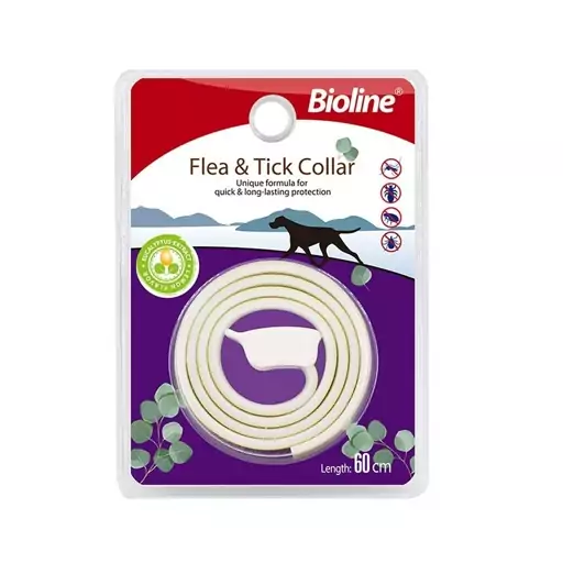 قلاده ضد کک و کنه سگ لیمویی بایولاین  Flea and Tick collar for dog Lemon flavour